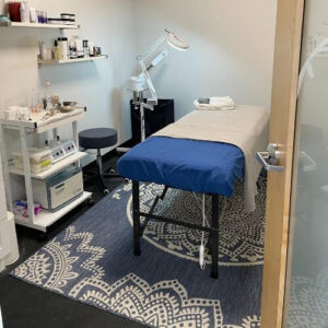 table in a skin care room